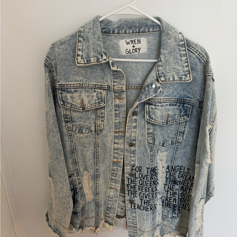 Wren + Glory Distressed Denim Jacket